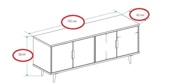 SIZE میز تلویزیون آنجلینا مدل ch206